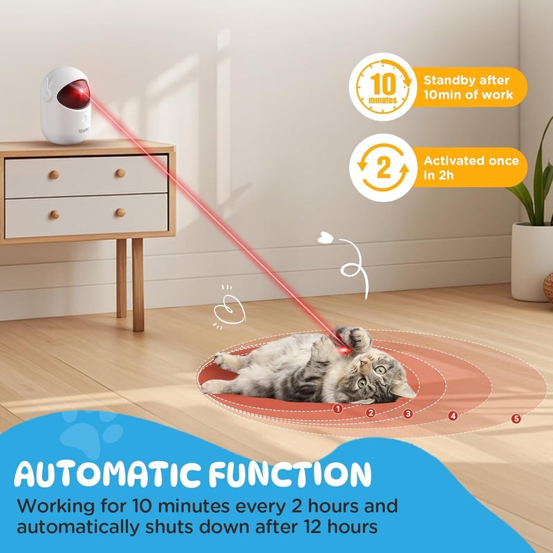 Koackl Cat Toys for Indoor Cats, Cat Laser Pointer Toy, Rechargeable Automatic Cat Toy with Timer & Speed Modes, Ideal Interactive for Cats Dogs Training and Exercise - Image 4
